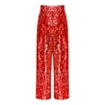 thumbnail image 3 of TTAO Pantalon à Sequins pour Filles, Pantalon de Danse Disco Scintillant, Pantalon Grand Rouge 6, 3 of 6
