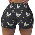 thumbnail image 2 of Haiem Cartoon Rooster No Front Seam Biker Shorts for Women Yoga Workout Gym Bike Shorts with Tummy Control Moisture-Wicking-Medium, 2 of 9