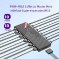 thumbnail image 4 of 1 A 10 PWM ARGB Hub Splitter 4 Pin PWM 3 Pin Adaptador ARGB Direccionable Succión Magnética 5V 3Pin Controlador de Ventilador de Refrigeración, 4 of 5
