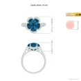 thumbnail image 3 of ANGARA Natural 5-Petal Flower 5.2 ct London Blue Topaz & Diamond Ring in 14K White Gold for Women (Size-10mm) | Anniversary, Jewelry Gift for Women | Natural London Blue Topaz Ring, 3 of 8