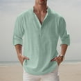 thumbnail image 2 of uikmnh Men's Summer Linen Shirt, Long Sleeve Button Down Casual Top, Breathable Regular Fit for Office & Outdoor Wear,for Size M, 2 of 5