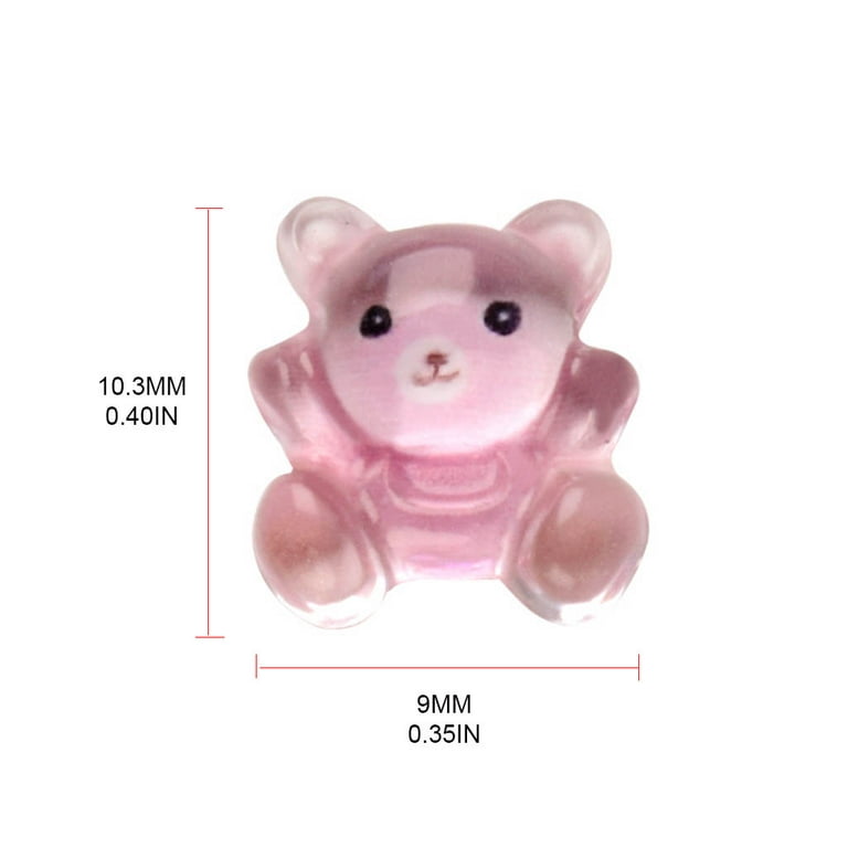 Jiaroswwei 10Pcs Candy Nail Charms Cute Bear Frog Pig Animal Fondant Charms  Flat Back 3D Nail Art Decoration Phone Case Ornament Accessories 