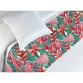 thumbnail image 3 of Tropical Bed Runner, Contemporary Style Exotic Leaves of Jungle Heliconia Orchid Protea Design, Decorative Accent Bedding Scarf for Hotels Homes & Guest Rooms, Twin, Dark Coral Green, by Ambesonne, 3 of 3