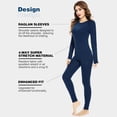 thumbnail image 4 of Woolcano Women’s 100% Merino Wool Base Layer Set Lightweight Thermal Underwear for Ski Winter Outdoor, 4 of 6