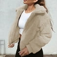 thumbnail image 2 of IROINNID Women's Anorak Jacket Long Sleeve Solid Color Turndown Lapel Outwear, Loose Autumn/Winter Cross-Border Temperament Of Lapel Single Breasted Belt Wool Jacket, 2 of 5