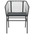 thumbnail image 6 of vidaXL 7 Piece Patio Dining Set with Cushions Black Poly Rattan Glass, 6 of 10