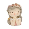 thumbnail image 3 of Macetas con cara de niña, soporte para bonsái, jarrón artesanal, escultura decorativa de resina coleccionable de dibujos animados, maceta de resina, 8x7x11cm, 3 of 8