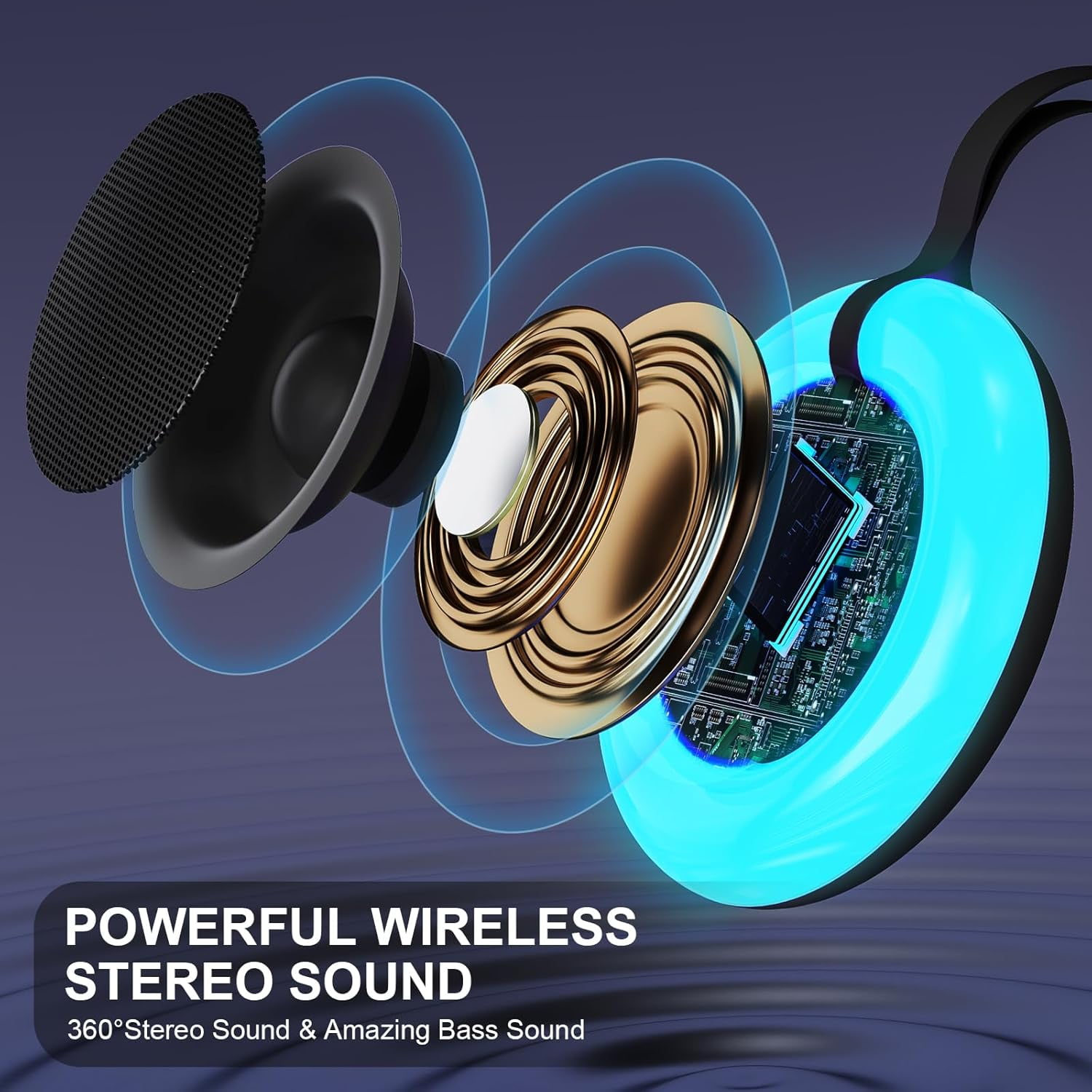 Floating Pool Speakers, Bluetooth Speaker Wireless with LED Light, IPX7 Waterproof Portable Speaker, Shower Speaker for Beach, Home, Outdoor, Spa, Gifts