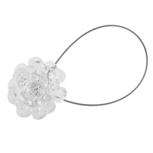 2 Piezas Cortina Recogida Hebilla Decorativo de Retención para Dormitorio Retención Tema Flor loto blanco Gloria Gancho de cortina