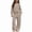 Khaki, variant on ITSAME Girls 2 Piece Outfit Bow Print Fleece-Lined Hooded Sweatshirt and Wide Leg Pants Warm Casual Set Size 5T