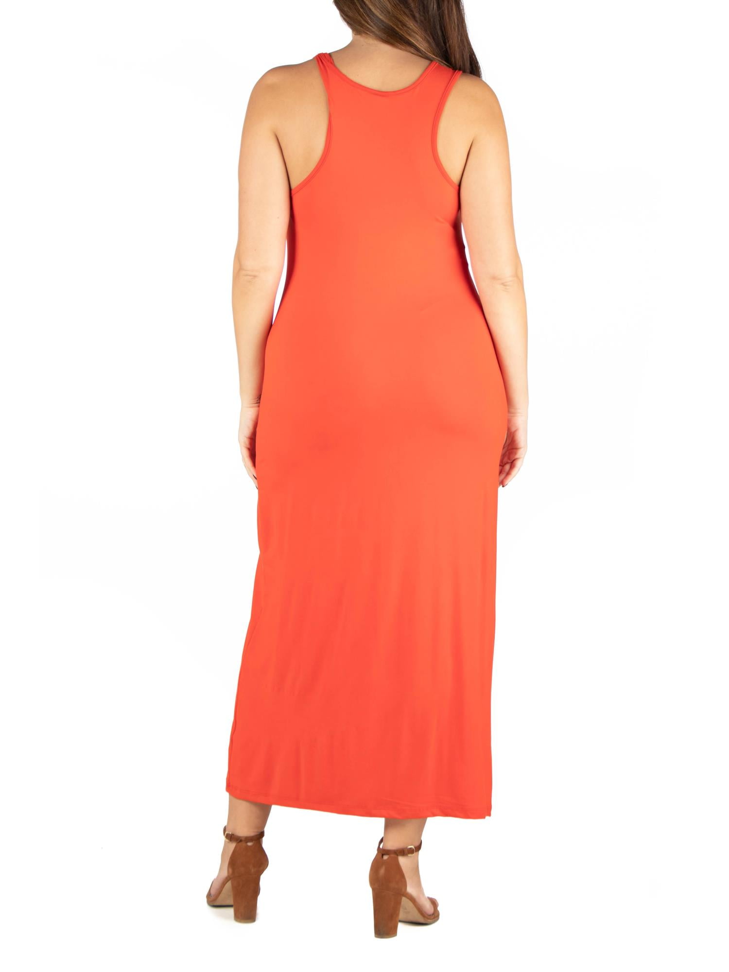 24seven Comfort Apparel Plus Size Racerback Maxi Dress