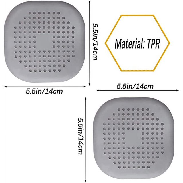 2 uds fregadero de cocina cubierta antibloqueo drenaje de baño colador de pelo filtro de entrada de agua desagüe de suelo de silicona para el hogar 14,4*14,4 cm