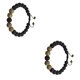 thumbnail image 3 of Sonducket Pulseras a juego de moda, difusora de rocas de negra mate ajustable, joyería exquisita para mujer, regalos para hombres Oro 2Conjunto, 3 of 6