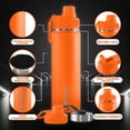 thumbnail image 6 of 24 Oz Stainless Steel Water Bottle, with Straw, Leak Proof, Large Vacuum Insulated Wide Mouth Bottle Thermos for Travel, Hiking, and Camping (Orange), 6 of 7