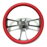 Club Car Precedent Chrome Red Steering Wheel Set W/ Horn & Adapter