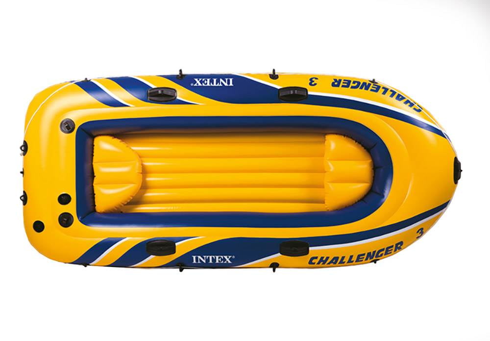 Intex Challenger 3 Inflatable Raft Boat Set with Pump and Oars