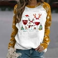 thumbnail image 2 of Womens Xmas Sweatshirt，Christmas Sweatshirts Christmas Bell Print Tops Crew Neck Pullover Sweater Blouses Merry Christmas Fall Casual Trendy Sweatshirt Hooded Pullover Tops 2025, 2 of 4
