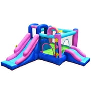 Topbuy Inflatable Bounce House Jumping Bounce Castle w/Dual Slides & Climbing Wall without 480-680W Air Blower