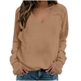 thumbnail image 3 of RongHuan Sweatshirt for Women Raglan Long Sleeve V Neck Pullover Sweat Shirts Ladies Fall Lightweight Casual Going Out Tops, 3 of 7
