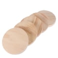 thumbnail image 5 of WRISTBIQUE Craft Wood Board Round Wooden Plate Beige 5Pcs 3.9In, 5 of 10