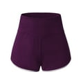 thumbnail image 3 of TRUBKH biker shorts women butt lifting shorts yoga shorts athletic shorts women women's shorts Women Basic Slip Bike Shorts Compression Workout Leggings Yoga Shorts Capris Purple L, 3 of 5