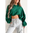 thumbnail image 3 of Cozy Women's Dark Green Sherpa Fleece Drop Shoulder Hoodie | [ZhiHiMeRi] | (US 12-14)L, 3 of 5