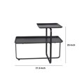 thumbnail image 5 of Benjara Table d'Appoint Rectangulaire 2 Niveaux en Métal Moderne, Noir, 5 of 5