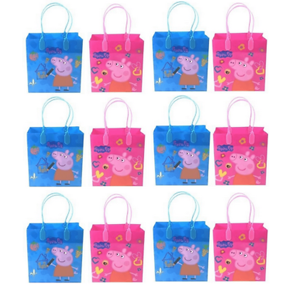 12PCS Peppa Pig Goodie Party Favor Gift Birthday Loot Bags Licensed NEW