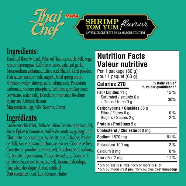 Thai Chef Instant Cup Noodles Shrimp Tom Yum Flavour - Walmart.ca