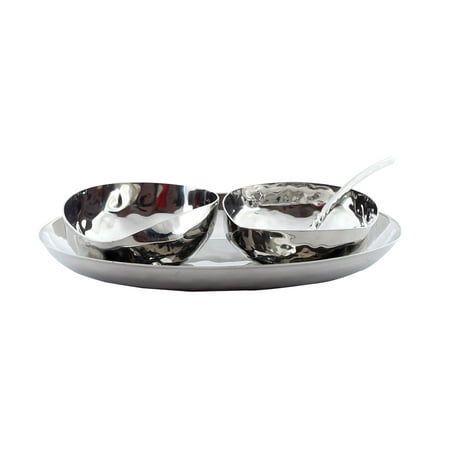 

Full Polished Hammered Stainless Steel 4 Pcs. Cream & Sugar Set