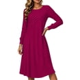 thumbnail image 5 of Omexry Work Dresses for Women Women's Fashion And Leisure Splicing Long Sleeve Round Neck Loose And Comfortable Dress, 5 of 7