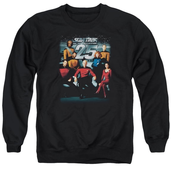 Star Trek 25Th Anniversary Crew Adult Crewneck Sweatshirt Black