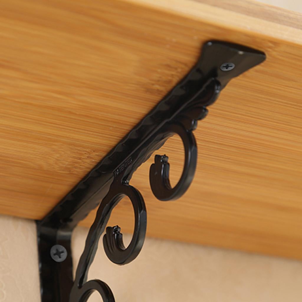 4x European -Shaped Metal Shelf Bracket Wall Hanging Bracket