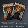 thumbnail image 3 of Dachshund Dog On Elegant Floral Backdrop William Morris Style Pattern Artwork Large Wall Art Poster Print Thick Paper 18X24 Inch, 3 of 5