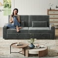 thumbnail image 6 of 87”Large Loveseat Sofa, 3 Seater Couch with Storage, Velvet Fabric Deep Seat Sofa with Pillow& Cup Holders, Modern Comfy Sofa with USB& Type-C Ports, Home Sofa Couch for Living Room Bedroom, 6 of 8
