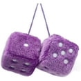 thumbnail image 1 of 1 Paire de dés Rétro Carrés en Peluche Duveteuse à Suspendre dans un Miroir avec des Points pour Décoration d'Ornement Intérieur de Voiture (Violet), 1 of 5