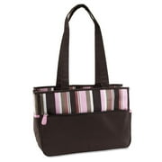 Baby Connection - Microfiber Stripe Diaper Bag, Brown