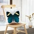 thumbnail image 5 of LALILO Throw Pillow Covers Fancy Navy Dark Blue Butterfly White Cushion Cover 18" x 18", 591 Pack, 5 of 6