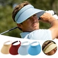 thumbnail image 5 of Sun Visors for Women Men, Lightweight Sun Hat Sunvisor for Running, Portable Outdoor Sports Visor for Beach Summer Hiking and Walking, Breathable Cap, Lightweight Visor for Travel, Beige, 5 of 5