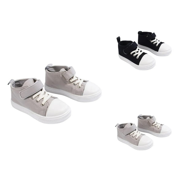 Girls Footwear Girl Sneaker Girls Sneakers High Top Canvas Shoes For Toddlers Non Casual Lace Up Hook Loop Sport Shoes Lightweight Comfortable Everyday Wear