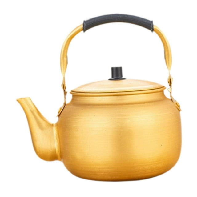 ZheElen Aluminum Boil Water Kettle Stovetop Kettle for Outside Picnic Kitchen Yellow 1L