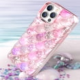 thumbnail image 2 of Compatible with iPhone 14 Pro Max Case for Girls, 3D Scales Desgin Glitter Bling Cute Luxury Transparent Phone Case for Women Girly Protective Cover, 2 of 9