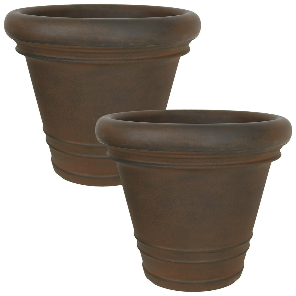 Sunnydaze Crozier Outdoor/Indoor Planter Pot, HeavyDuty DoubleWalled