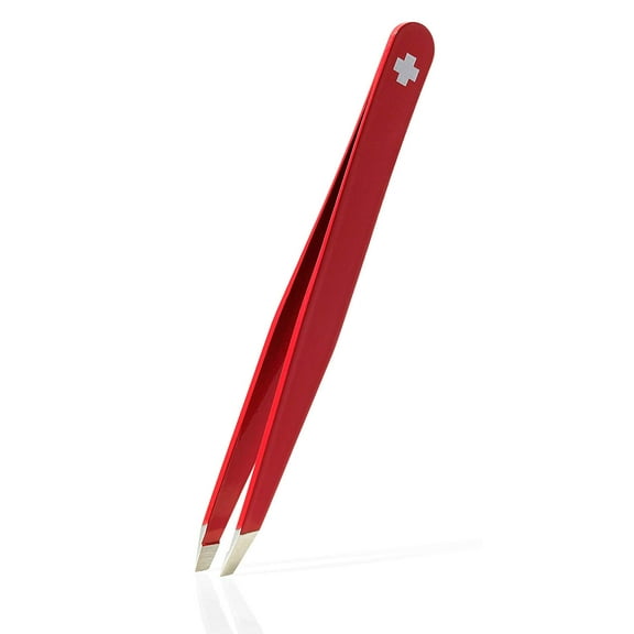 Rubis Slanted Tip Tweezer, Red