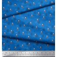 thumbnail image 3 of Soimoi Blue polyester Crepe Fabric Crossbone & Skull Halloween Fabric Prints By Yard 52 Inch Wide, 3 of 3