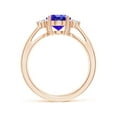 thumbnail image 2 of ANGARA Natural Tapered Shank 1.9 ct Tanzanite Ring with Diamond Accents in 14K Rose Gold for Women (Size-9x7mm) | December Birthstone, Anniversary, Jewelry Gift for Women | Natural Tanzanite Ring, 2 of 9