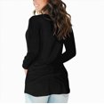 thumbnail image 5 of Towmus Tunic Tops for Women Long Sleeve Fall Tops V Neck Basic Shirts Solid Color T Shirt Loose Casual Fall Blouse Black Tees, 5 of 6