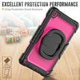 thumbnail image 4 of For Lenovo Tab M10 Plus (3rd Gen) Case 10.6 inch, 360 Rotating Shockproof Cover with Stand, Handle, Shoulder Strap (TB-X6C6/TB-X606), Rose Panel, 4 of 7