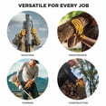 thumbnail image 6 of HOMEIORA Leather Work Gloves for Men - Heavy Duty, Leather, Abrasion & Puncture Resistant - Adjustable Wrist, Gunn Cut Design, Ideal for Ranching, Farming, Construction, S, Yellow, 6 of 7