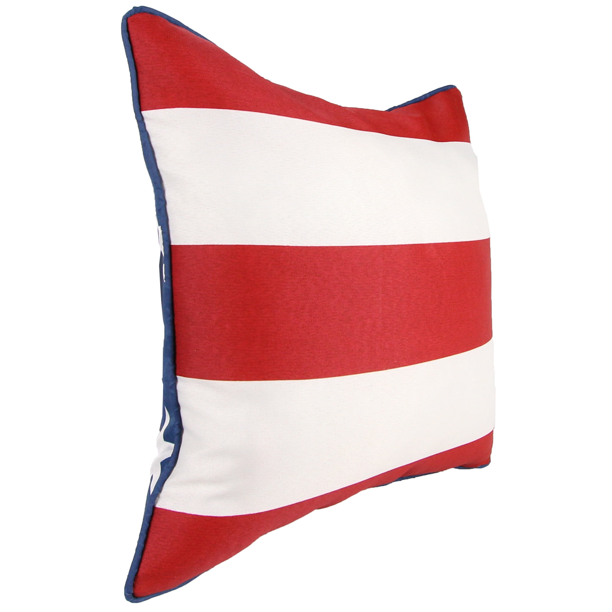 Jordan Manufacturing 18" x 18" Red, White and Blue Stars and Stripes Outdoor Throw Pillow (2-Pack)